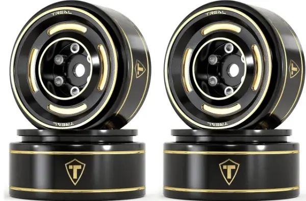 Treal 1.0 Beadlock Wheels Brass Crawler Wheel Rims Weight (4P) Hubs Removable For Scx24 Ax24 Fcx24 Trx4m 1/24 1/18 Rc Crawler, 50G/Pc (Type C) 1