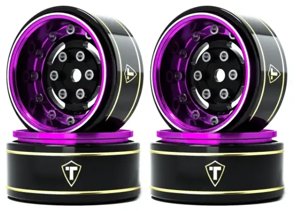 Treal 1.0 Beadlock Wheels Deep Dish Rims (4P) For Scx24 Ax24 Fcx24 Trx4m 1/24 1/18 Crawler Car-Type F 2