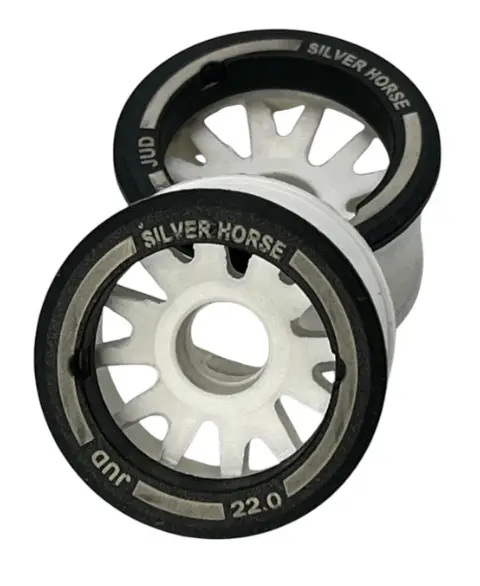 Special Edition Silver Horse White Wheels Evo 2Wd Racing "Jud" Threaded Carbon-Fiber 1