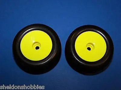 Team Losi Mini-T Front Wheels (Yellow) & Tires (Pre-Glued) Pair #Losb1076 1