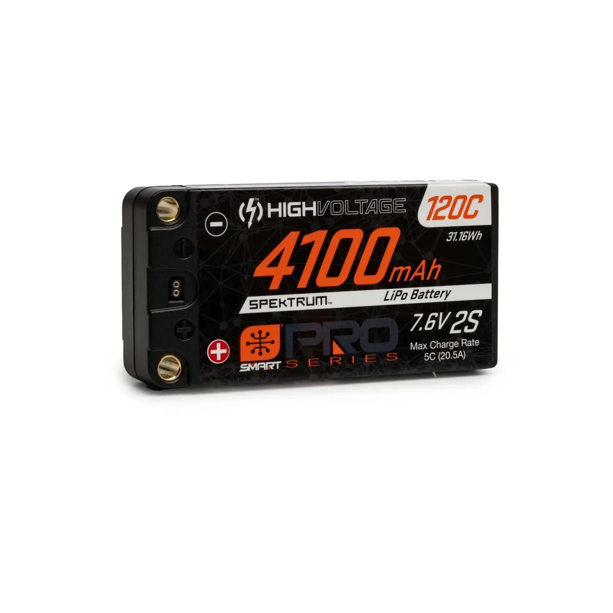 7.6V 4100Mah 2S 120C Smart Pro Race Shorty Hardcase Lihv Battery: Tubes, 5Mm - Spmx412s120ht 1