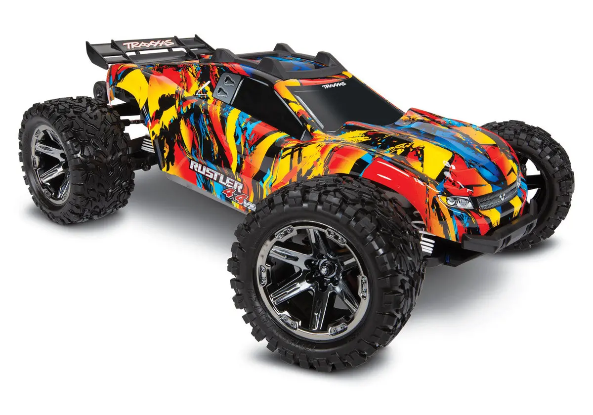 Traxxas Rustler 4X4 Vxl Brushless Rtr 1/10 4Wd Stadium Truck (Solar Flare) - Tra67076-4-Slrf 1
