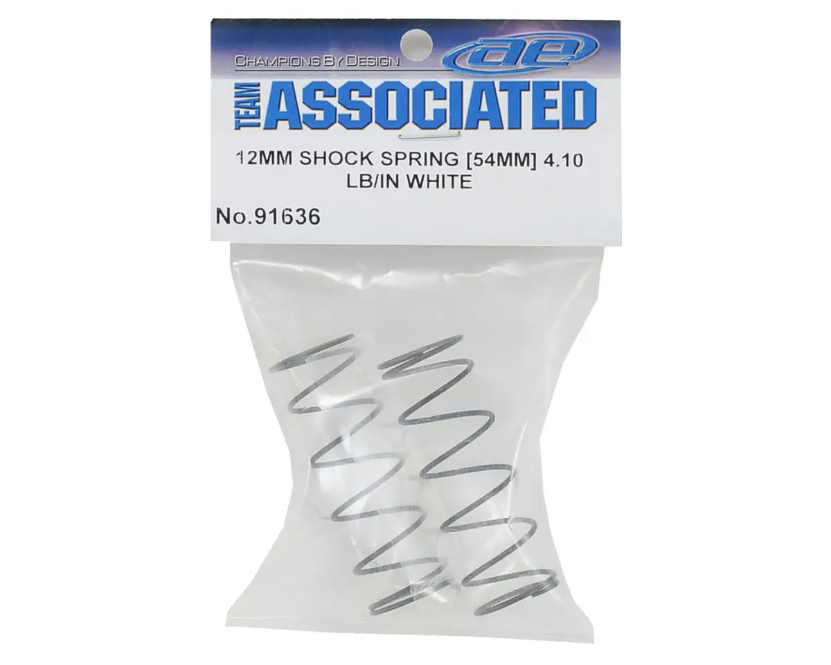 Associated 12Mm Front Shock Spring (2) (White/4.10Lbs) (54Mm Long) 1