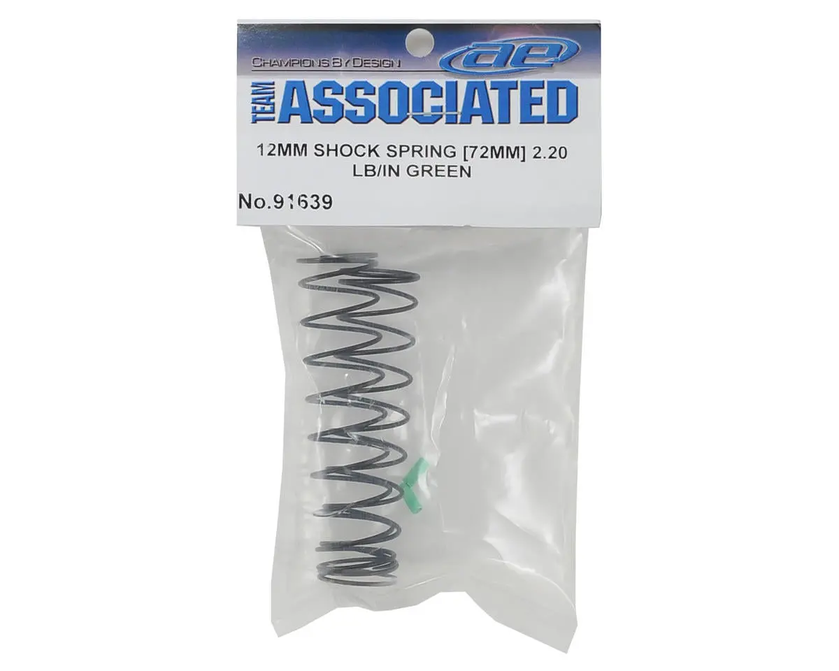 Associated 12Mm Rear Shock Spring (2) (Green/2.20Lbs) (72Mm Long) 1