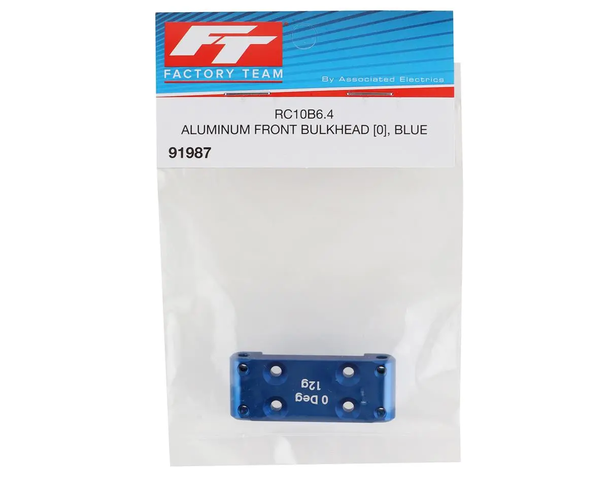 Associated Ft Rc10b6.4 Aluminum Front Bulkhead (Blue) 0 Deg 1