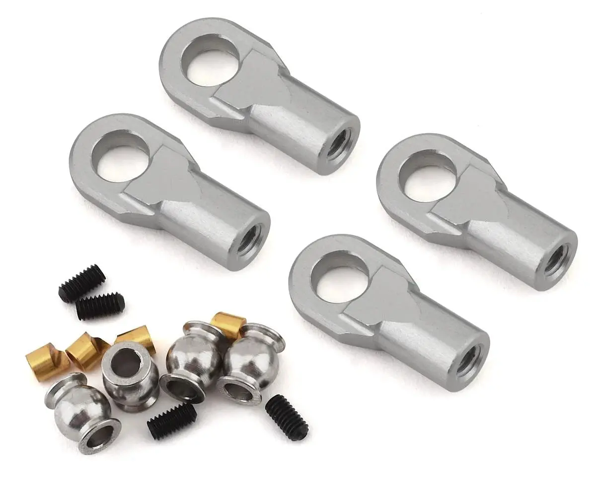 Vanquish Products M4 Machined Straight Rod Ends (Silver) (4) 1