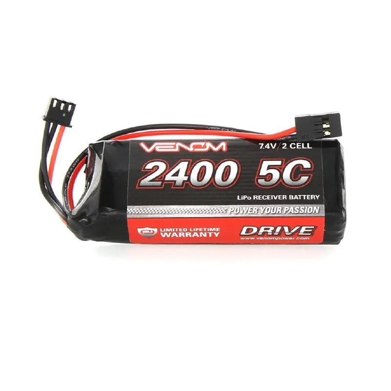 Venom 2S 2400Mah 5C 7.4V Lipo Rx/Tx Flat Pack 1