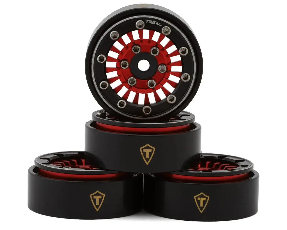 Treal Scx24 Wheels 1.0'' Beadlock Wheels(4P) For 1/24 Micro Rc Scx24 Bronco Gladiator C10 Deadbolt -Type C 3