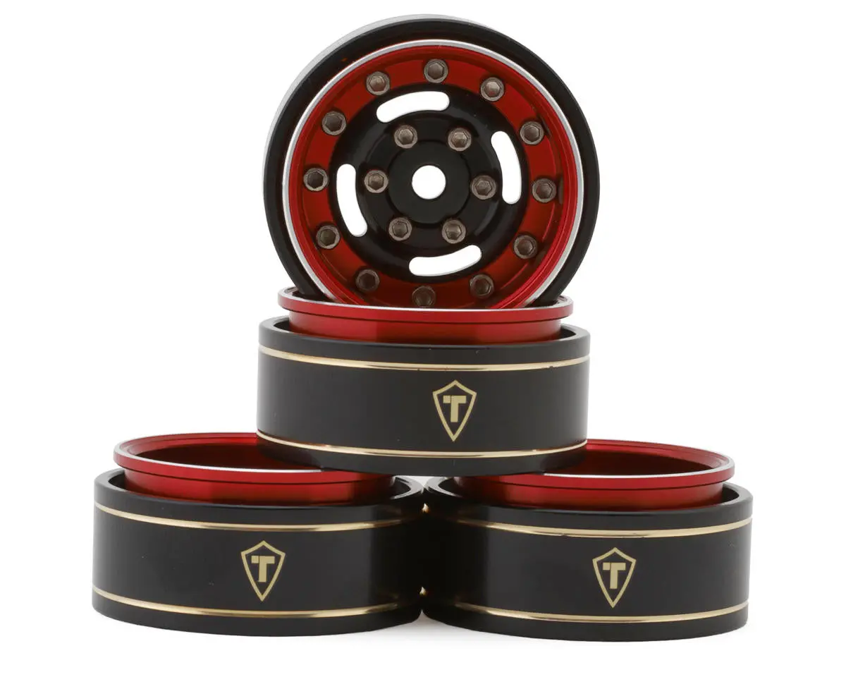 Treal 1.0 Beadlock Wheels Deep Dish Rims (4P) For Scx24 Ax24 Fcx24 Trx4m 1/24 1/18 Crawler Car-Type F 4