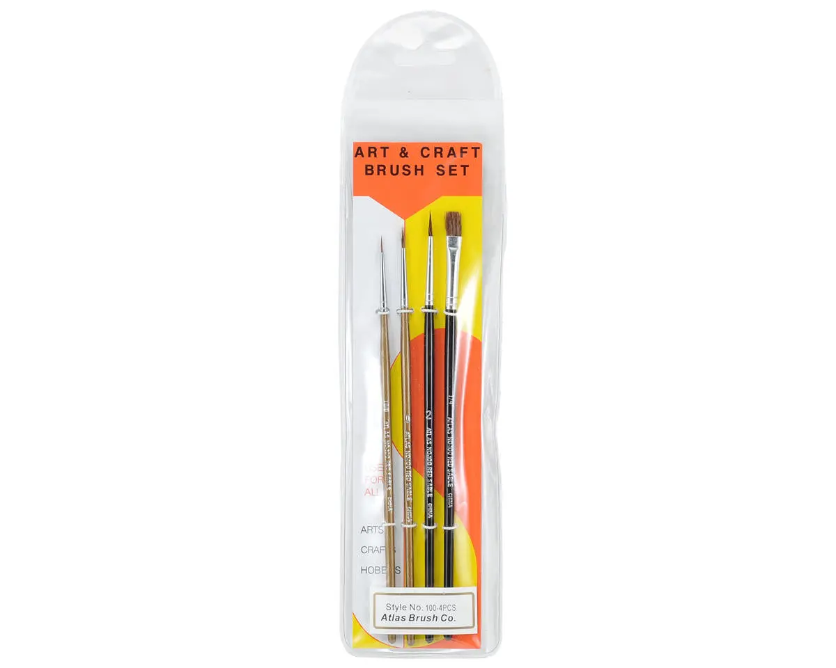Atlas Brush Camel/Sable Round & Flat Brush Set (4) - Abs1004ps 2