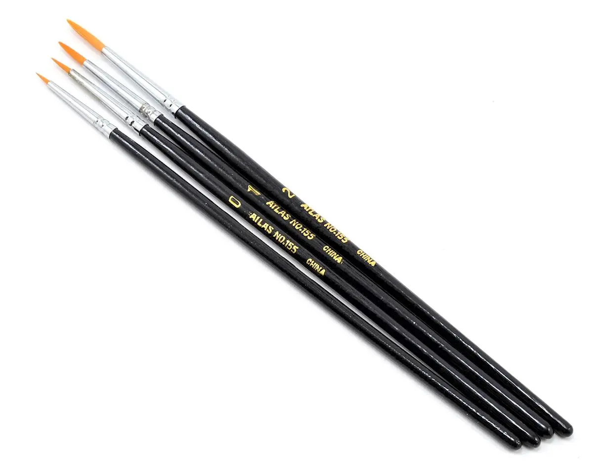 Atlas Brush Taklon Detail Acrylic Round Brush Set (4) - Abs155-4Ps 1