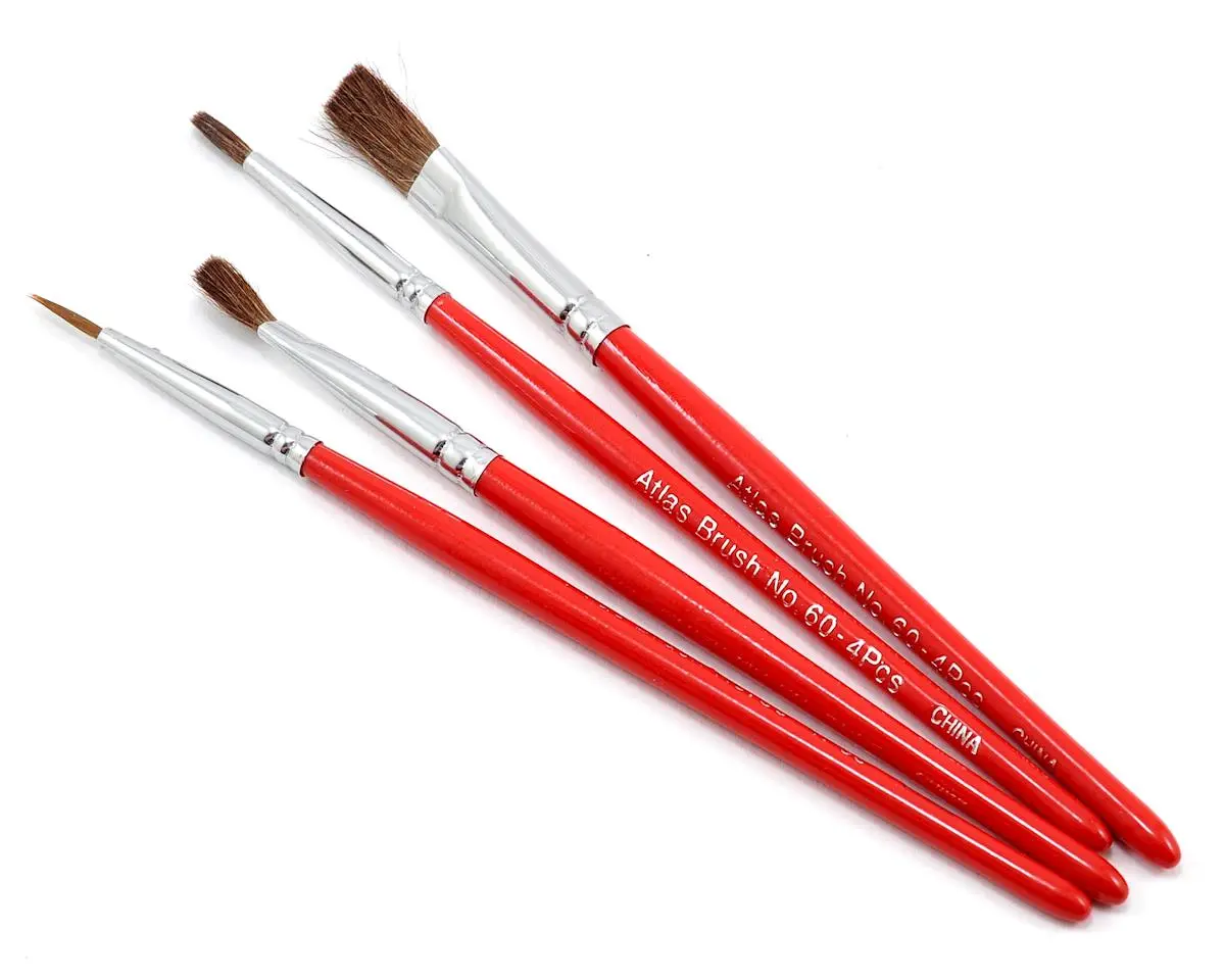 Atlas Brush Red Sable Round & Flat Brush Set (4) - Abs60-4Ps 1