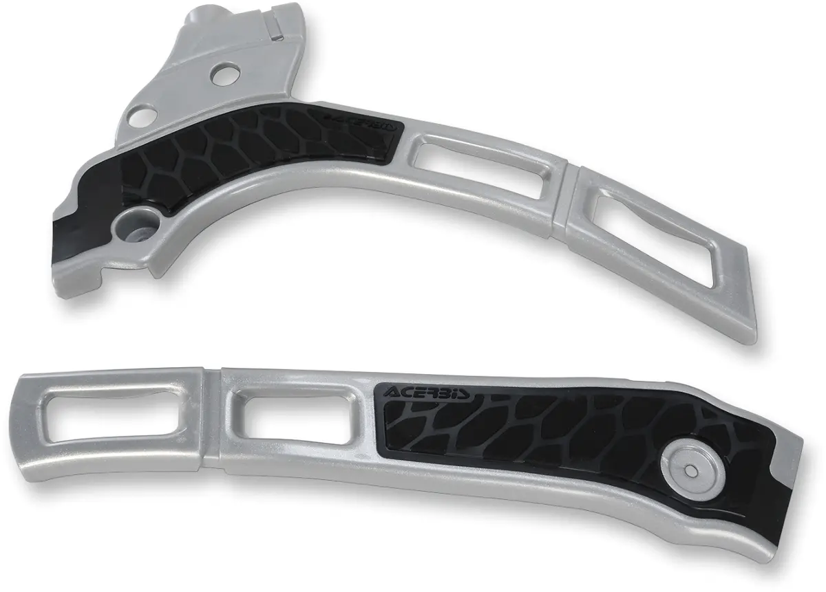 Acerbis X-Grip Frame Guards - Silver/Black - Part Number 2464741015 1