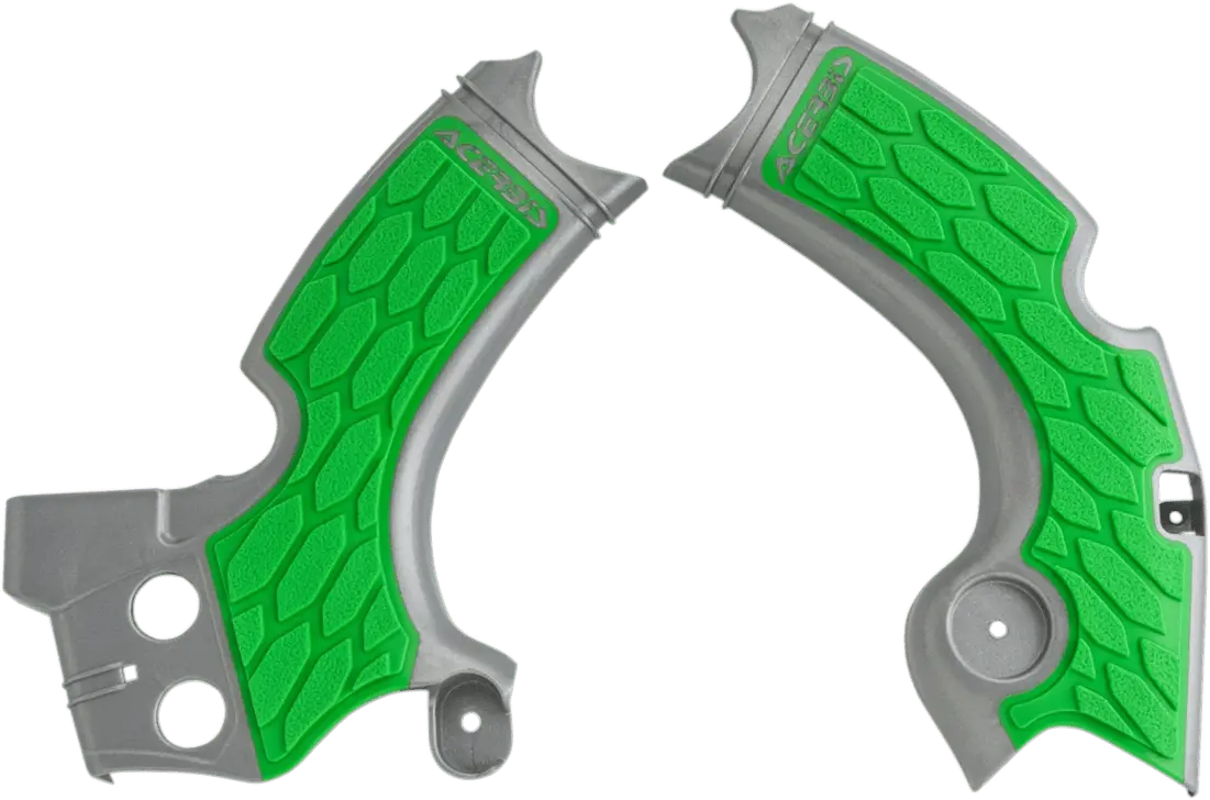 Acerbis X-Grip Frame Guards - Silver/Green - Kx 250 F 2657591417 1