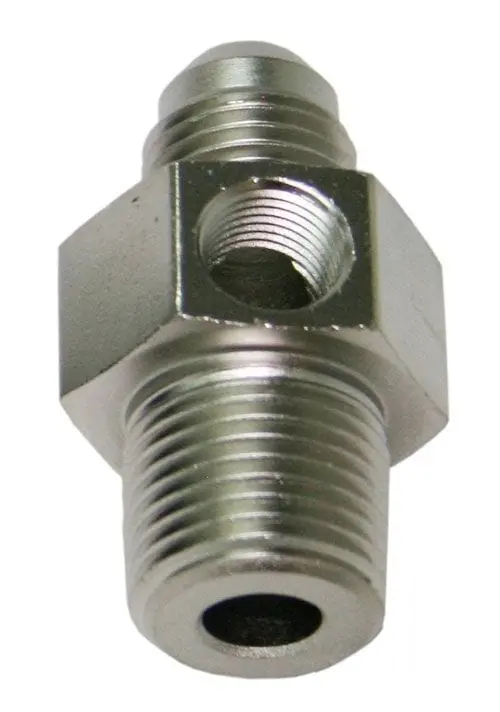 Af139-08-04S Male Npt To -8An Adapter With 1/8" Auxiliary Port 1
