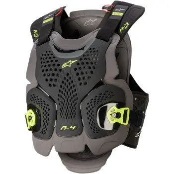 Alpinestars A-4 Max Chest Protector / Roost Protector - Black/Anthracite/Yellow Fluo 1