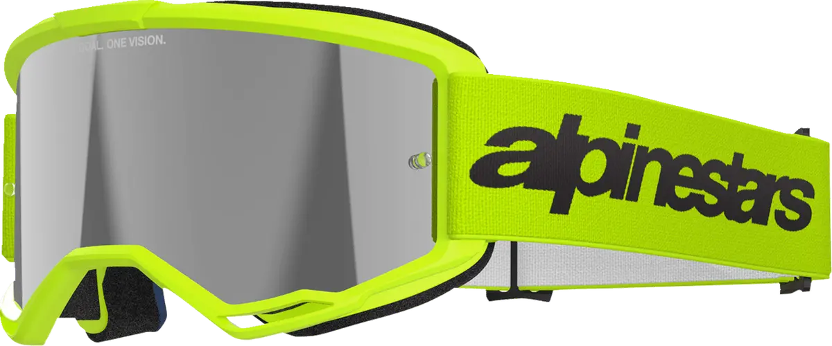 Alpinestars Goggles Vision 3 Goggle - Wordmark - Yellow Fluo With Silver Mirror Lens - 5103225-5299 1
