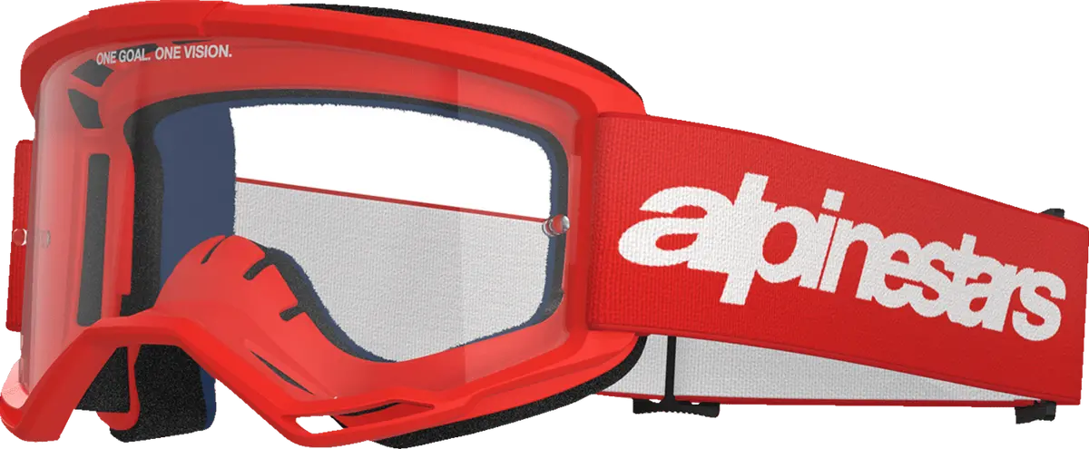 Alpinestars Vision 3 Wordmark Goggles - Red W/ Clear Lens - 5103325-3067 1