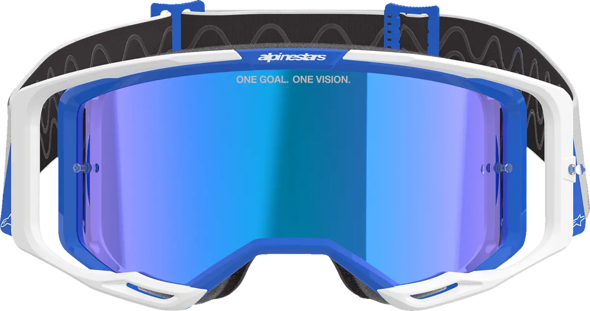 Alpinestars Vision 8 Corp Goggles White/Blue Blue Mirror Lens 5101625-7274 2