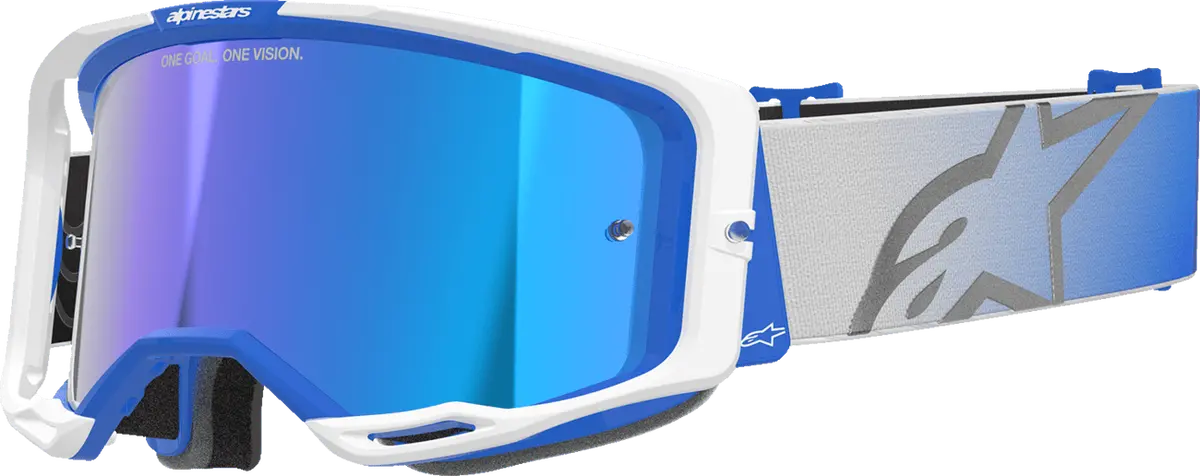Alpinestars Vision 8 Corp Goggles White/Blue Blue Mirror Lens 5101625-7274 1
