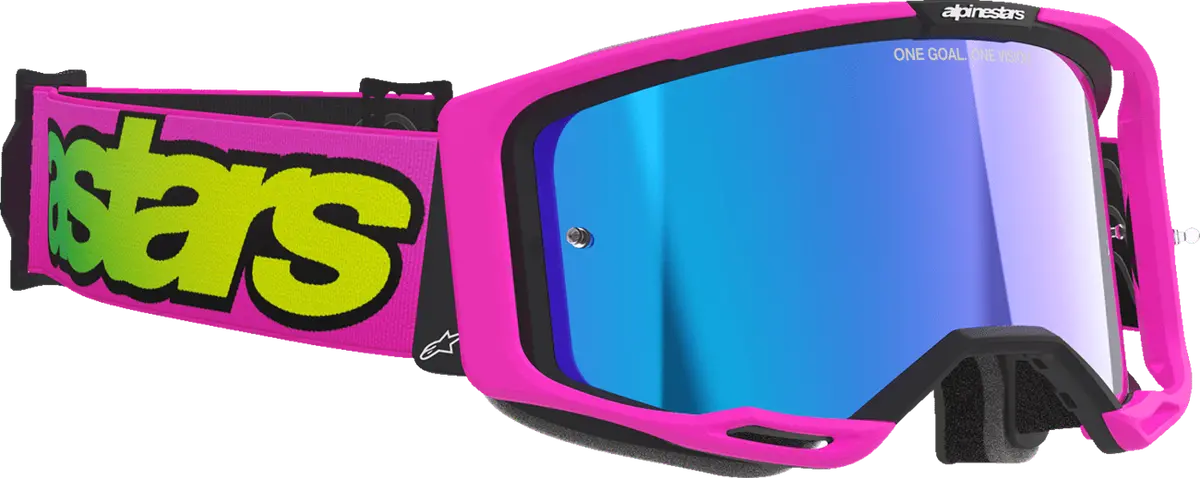 Alpinestars Goggles Vision 8 Vista Pink Fluo/Yellow Fluo With Blue Mirror Lens - 5100426-3159 1