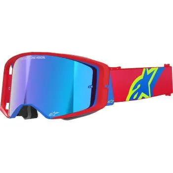 Alpinestars Supertech Corp Abs Vision Goggle Red/Blue - Blue Mirror Lens, 5100325-3055 1