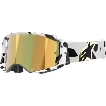 Alpinestars Supertech Corp Abs Vision Goggle White/Gold - Gold Mirror Lens, 5100325-2044 1