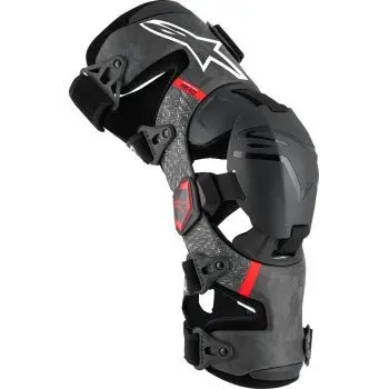 Alpinestars Supertech Rk-10 Plasma Knee Braces - Black/Red - Carbon Fiber - Mx Motocross 1
