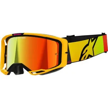 Alpinestars Vision 8 Goggles - Yellow/Pink - Red Mirror Lens, 5101625-5023 1