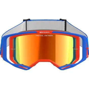 Alpinestars Vision 8 Wordmark Goggles - Blue/Orange - Red Mirror Lens, 5101325-7303 2