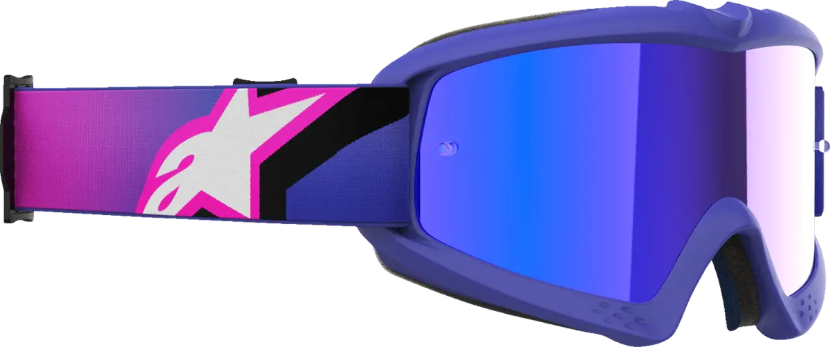 Alpinestars Youth Vision Goggle - Purple Fluo/Pink With Blue Mirror Lens - 5140225-3152 1
