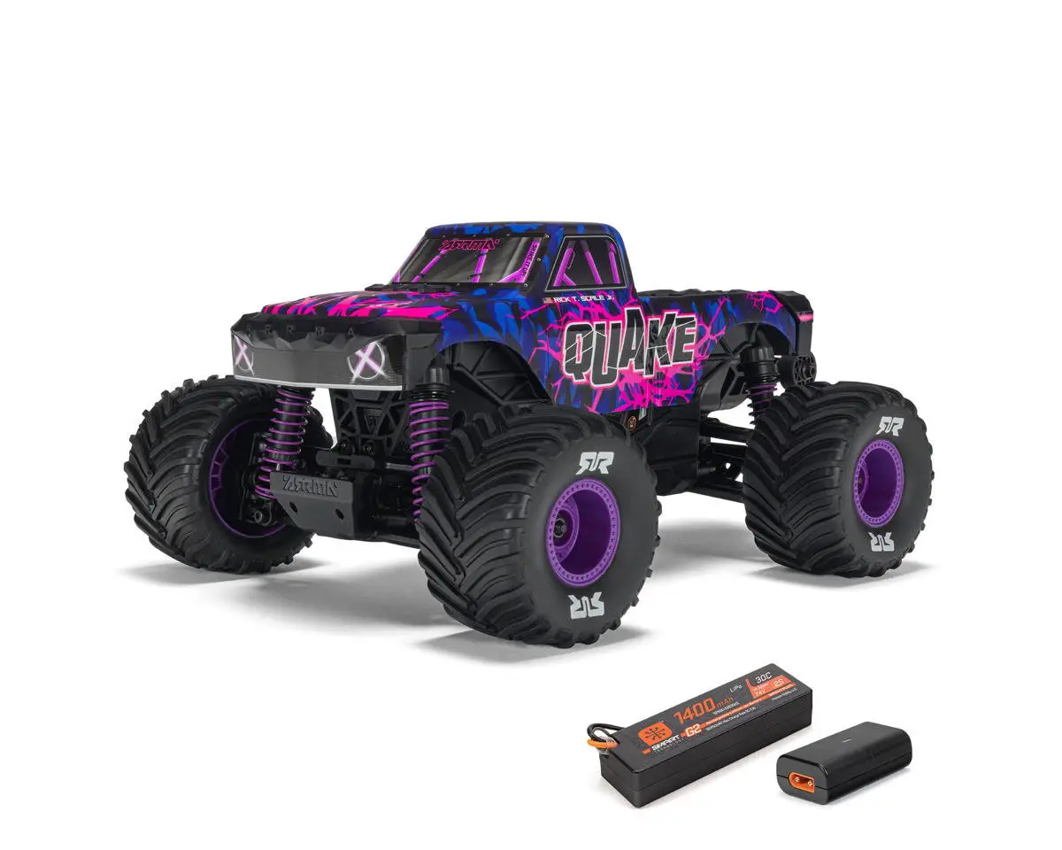 Arrma Quake Grom 4X4 1/16 Rtr Brushed Monster Truck W/Slt2 2.4Ghz Radio, Battery & Charger 1