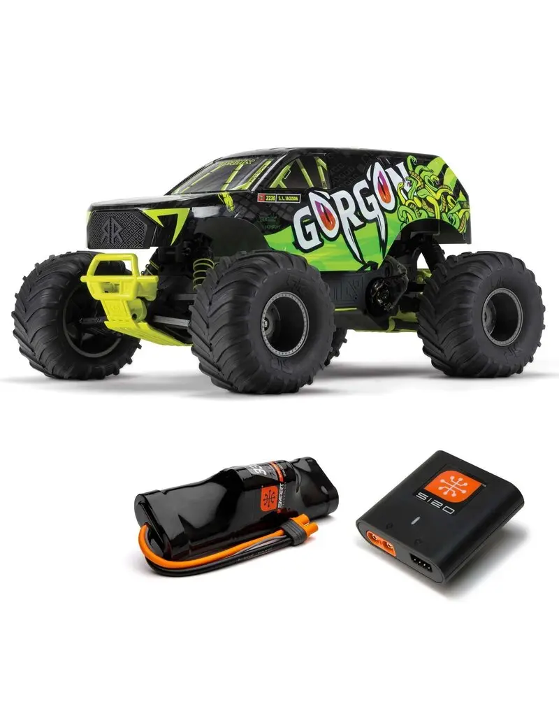 Arrma Gorgon 4X2 Mega 550 Brushed 1/10 Monster Truck Rtr (Yellow) W/Slt2 2.4Ghz Radio, Battery & Charger - Ara3230st1 1