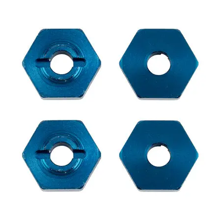 Team Associated - Factory Team 1:14 Wheel Hexes, Blue Aluminum, For Reflex - Sc21562 1