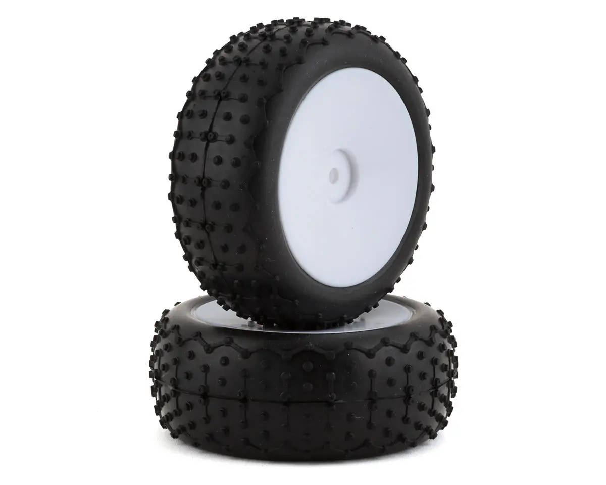 Associated Reflex 14B/14T Mini Pin Wide Wheels Tires, White, Mounted 1