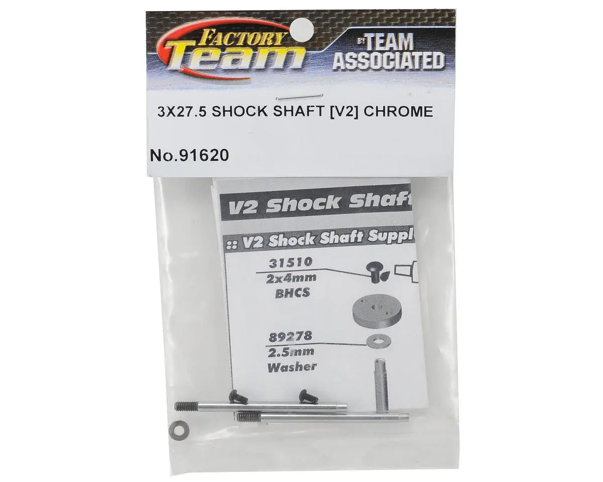 Associated 3X27.5Mm V2 Chrome Screw Mount Shock Shaft (2) 1