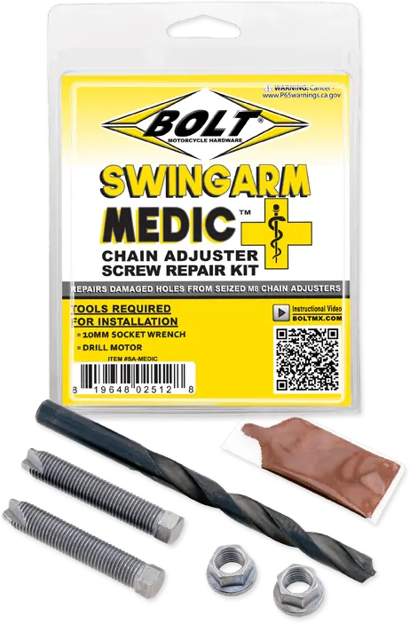 Bolt Swingarm Medic Chain Adjuster Repair Kit - Sa-Medic - Fix Seized M8 Screws 1