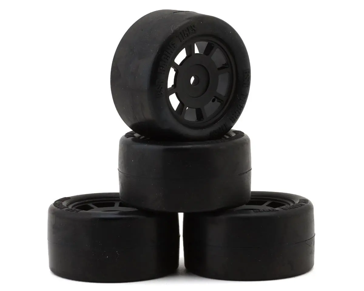 Bsr Racing 1/12 Race Radial Pre-Mounted Rubber Carpet Tires (4) (Choose Compound) 1