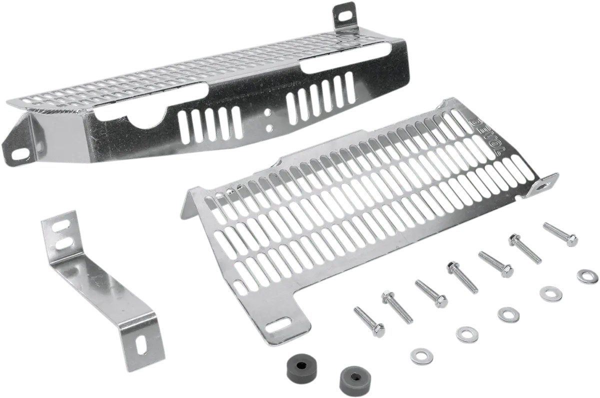 Devol Brushed Aluminum Radiator Guard For Kawasaki 0101-2101 1