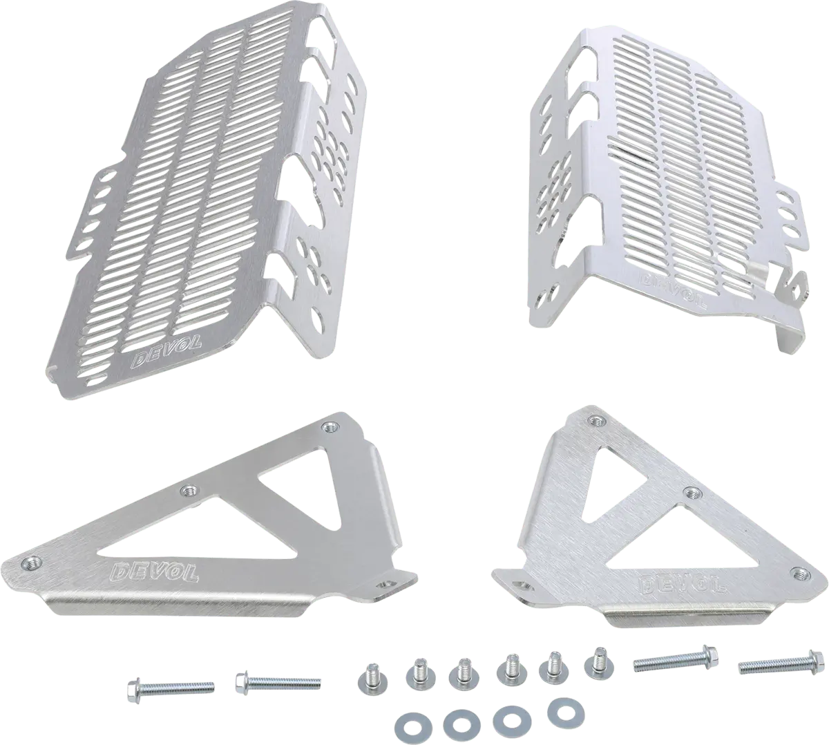 Devol Radiator Guards For Kawasaki 0101-2511 - Brushed Aluminum 1
