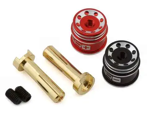 Yeah Racing Heatsink Bullet Plug Grips W/4Mm Bullets (Black/Red) - Yea-Wpt-0159 1