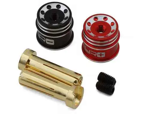 Yeah Racing Heatsink Bullet Plug Grips W/5Mm Bullets (Black/Red) - Yea-Wpt-0160 1
