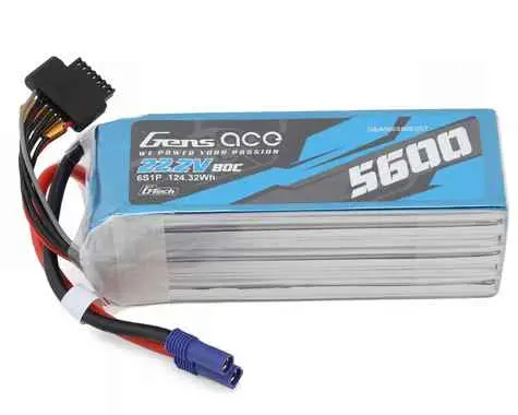 Gens Ace G-Tech Smart 6S Lipo Battery 80C (22.2V/5600Mah) W/Ec5 Connector - Gea566s80e5gt 1
