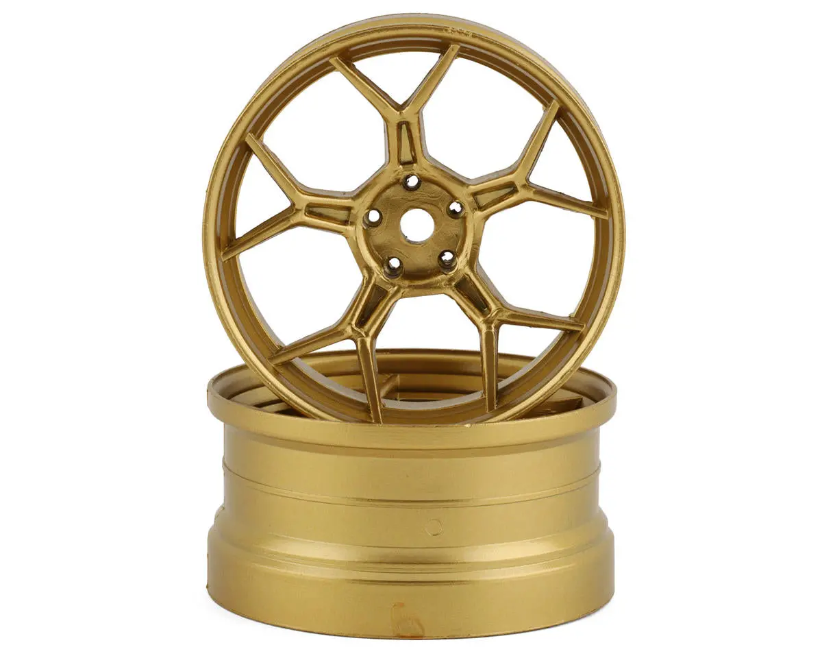 Ds Racing Feathery Split Spoke Drift Rim (Gold) (2) (6Mm Offset) - Dsc-Df-006 1
