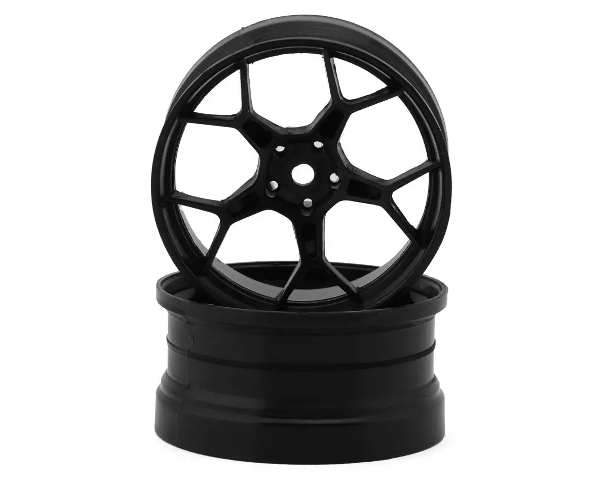 Ds Racing Feathery Split Spoke Drift Wheels (Black) (2) (Super Soft) W/12Mm Hex (Choose Offset) 1