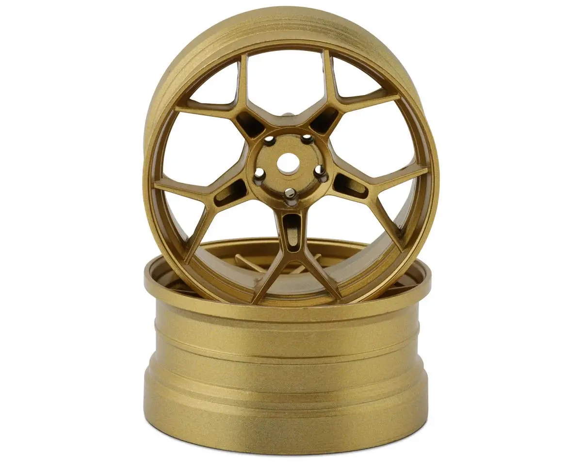 Ds Racing Feathery 5Y Drift Wheels (Gold) (2) (8Mm Offset) W/12Mm Hex 1