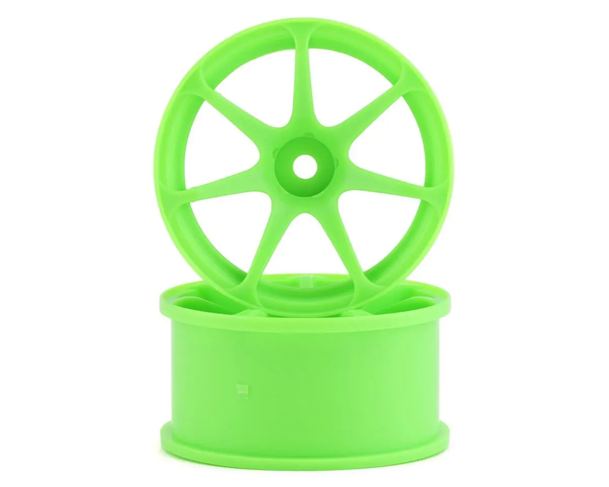 Mikuni Avs Model T7 7-Spoke Drift Wheels (Green) (2) (5Mm Offset) W/12Mm Hex - Dw-1225Gr 1