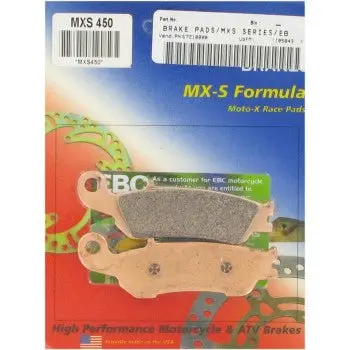 Ebc Racing Sintered "Mxs" Brake Pads - Front - Mxs450 - 2008-2022 Yamaha Yz 125, Yz250, Yz125x, And Yz250x 1
