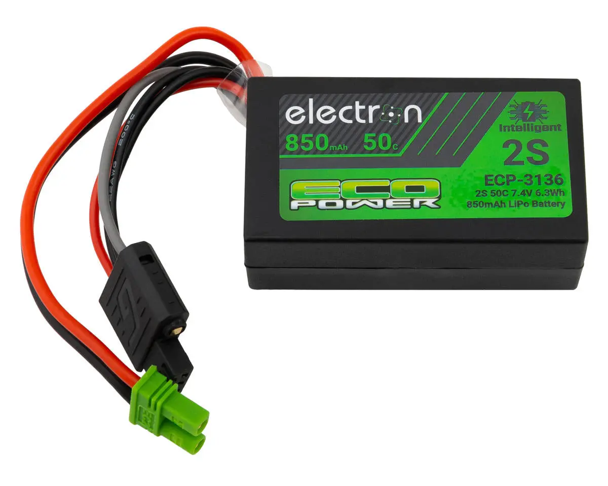 Ecopower "Electron" 2S 50C Intelligent Lipo Battery W/Ec2 Connector (7.4V/850Mah) (For: Losi™ Minis) 1