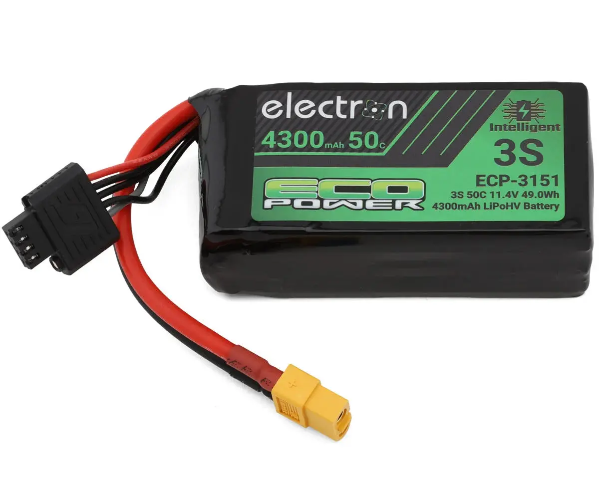 Ecopower "Electron" 3S 50C Intelligent Lihv Battery W/Xt60 Connector (11.4V/4300Mah) 1